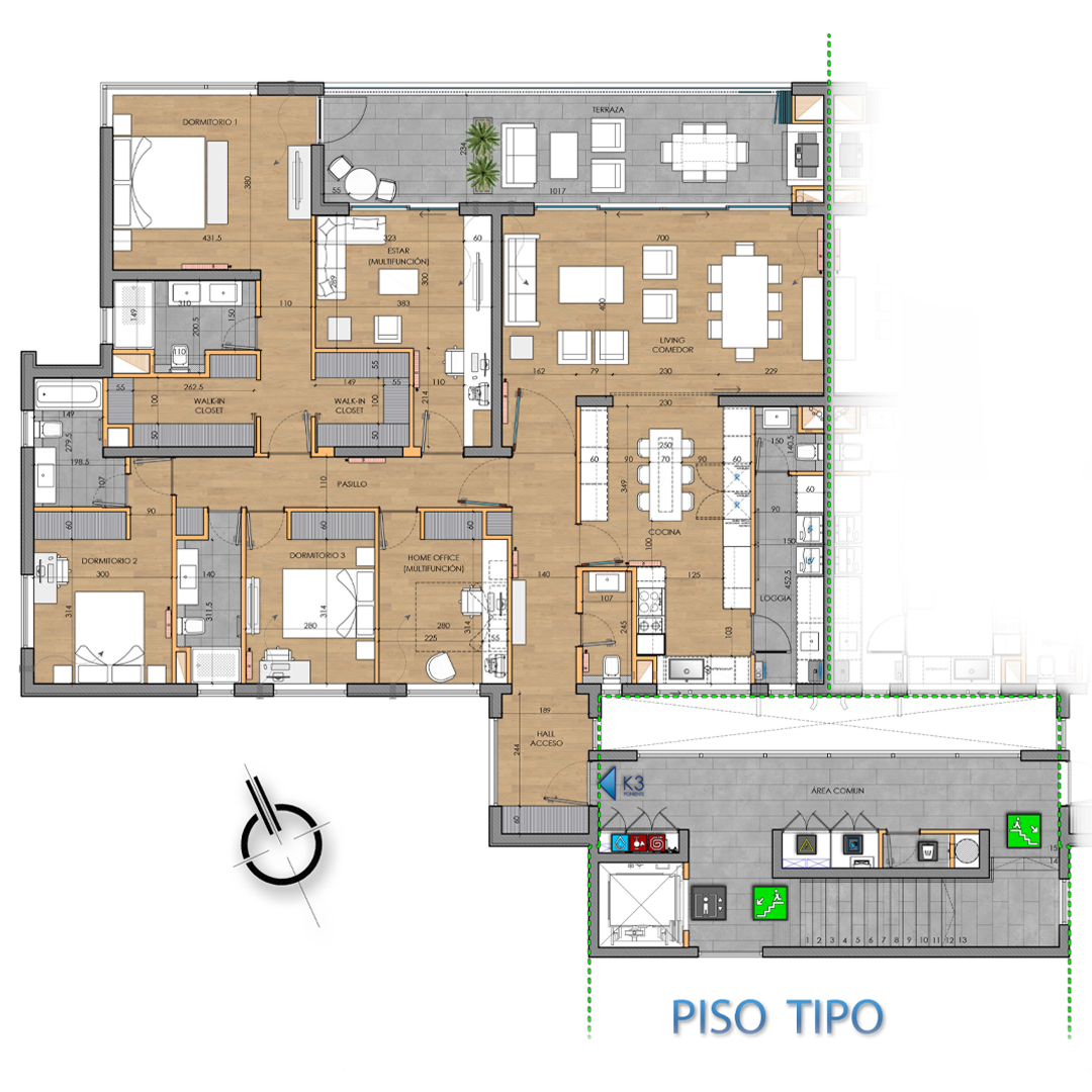 K3-PONIENTE (PISO 1 AL 5)